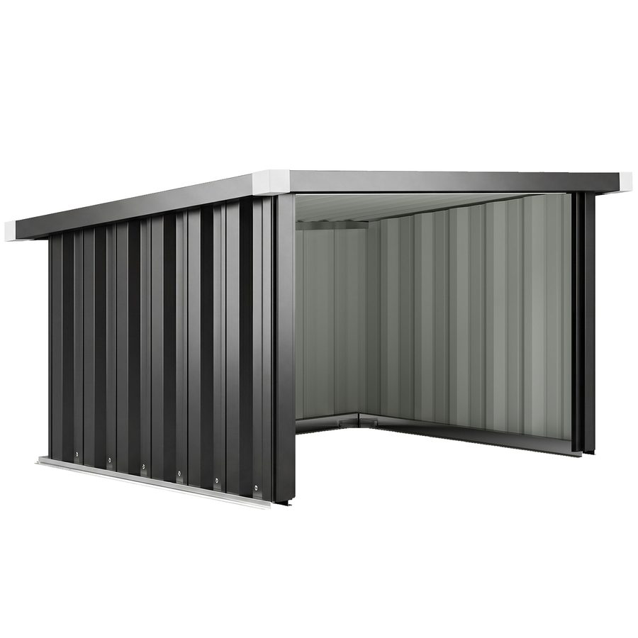 Outsunny Mähroboter Garage Stahl 108 x 86 x 62,5 cm Rasenroboter Garage mit Pultdach Schutzkante Rasenmäher Unterstand aus Verzinkte Stahl Carport Überdachung Regenschutz für Rasenmäher Dunkelgrau   Aosom von Outsunny