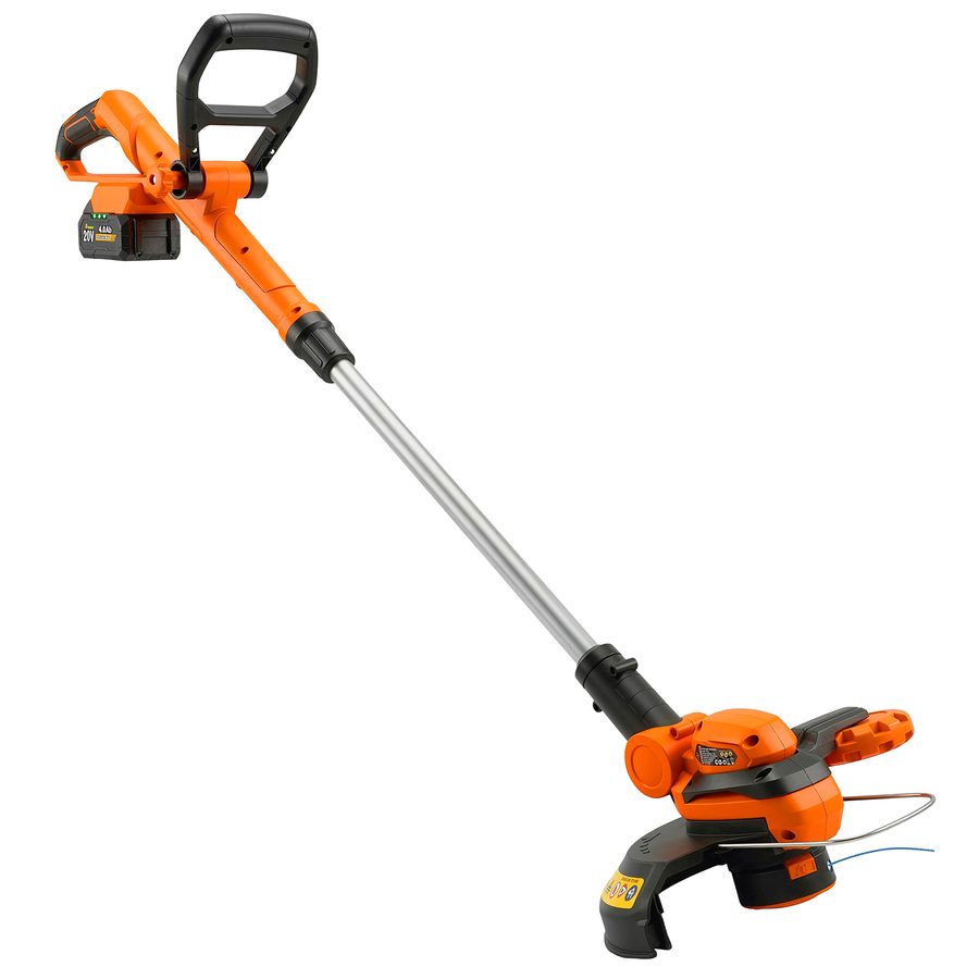 Outsunny Akku Rasentrimmer 21V Freischneider mit 2x4.0Ah Akkus Ladegerät 25 cm Schnittbreite Verstellbarer Teleskop-Griff neigbarer Motorkopf, tragbarer Rasenkantenschneider für Garten, Hof   Aosom von Outsunny