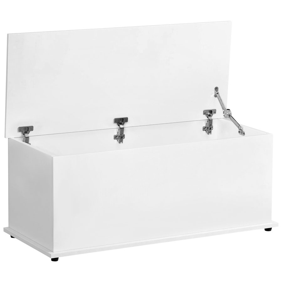 HOMCOM Truhe Aufbewahrungsbox Holzkiste mit klappbarem Deckel Spanplatte Weiß 100 x 40 x 40cm   Aosom von HOMCOM