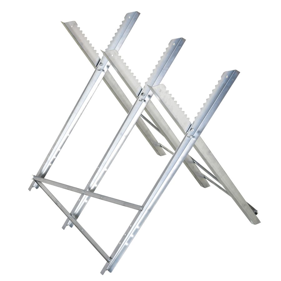 DURHAND Kettensägebock zusammenklappbar Sägebock Sägegestell für Brennholz Silber Metall 83x83x79 cm stabil und platzsparend   Aosom.de von Durhand