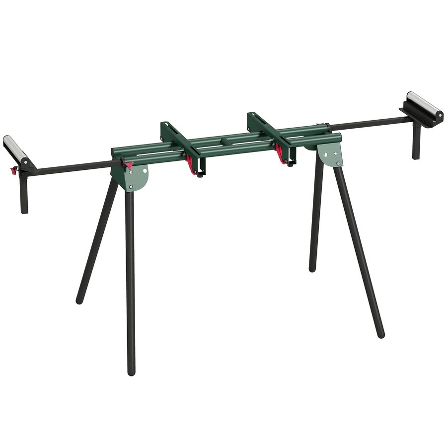 HOMCOM Sägeständer für Gehrungssägen, universal mit ausziehbaren Rollen 94-195 cm, klappbarer Arbeitstisch mit höhen- und breitenverstellbarer Aufnahme, verstärkte Metallkonstruktion, Befestigungssystem, Tragfähigkeit 150 kg   Aosom von HOMCOM