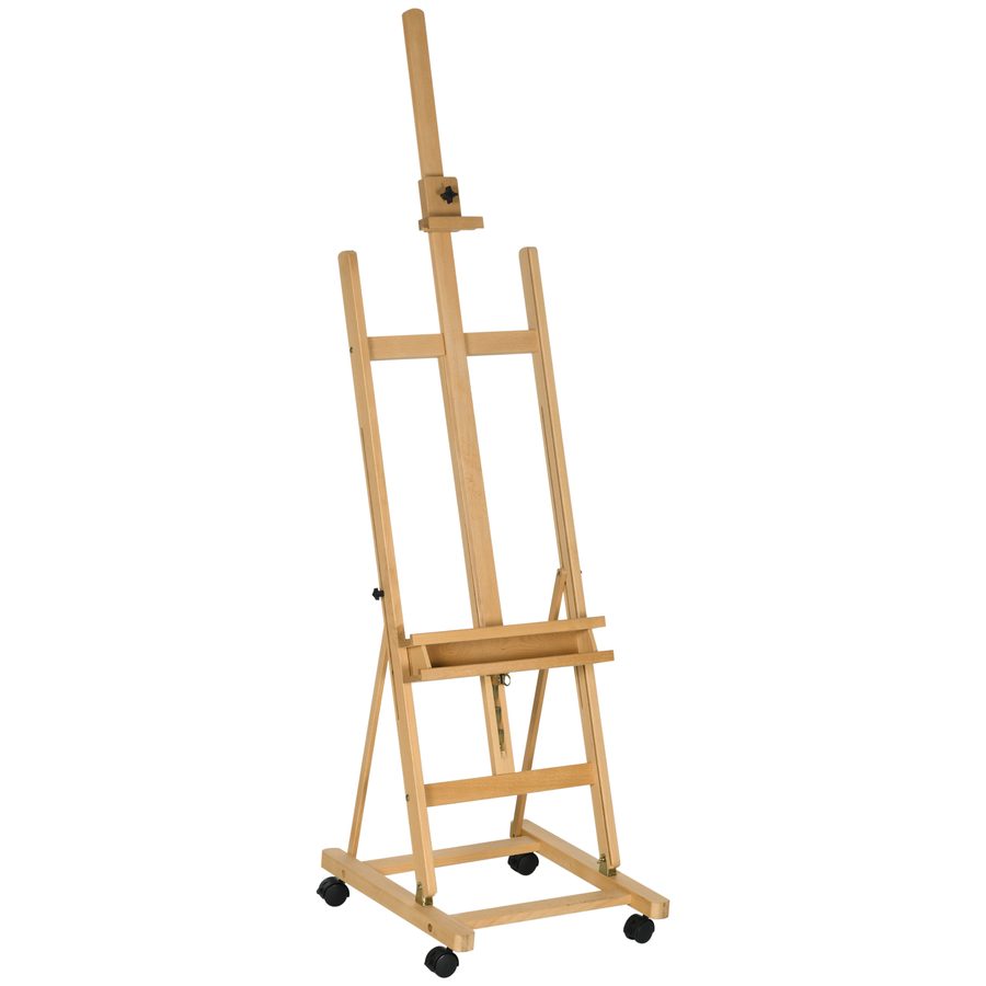 Vinsetto Staffelei Standstaffelei aus Buchenholz klappbar mit Rollen höhenverstellbarer Leinwand Ständer für Künstler & Präsentationen   Aosom.de von Vinsetto
