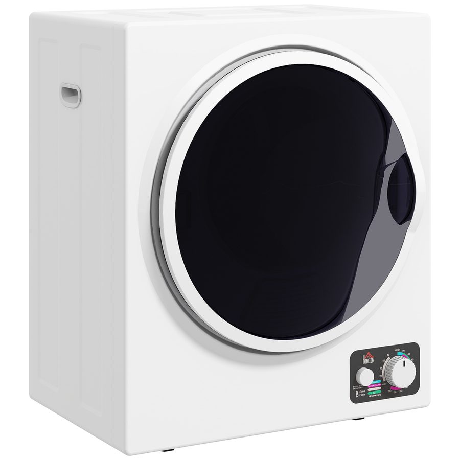 HOMCOM Mini Wäschetrockner 4 kg mit 4 Programme bis zu 65℃ 850W Freistehend Wandmontierbar Ablufttrockner mit 2 Heizstufen, Sterilisation, Edelstahltrommel Trockner für Kleidung Wohnmobile Weiß   Aosom von HOMCOM