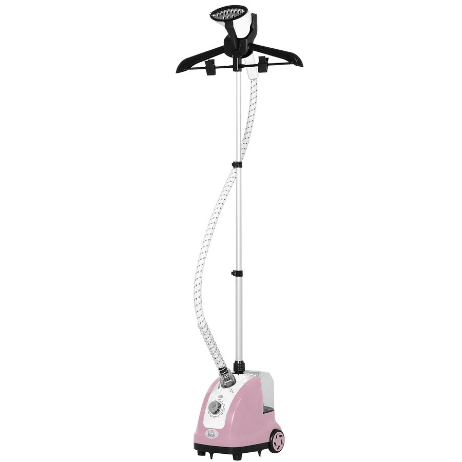 HOMCOM Vertikaler Dampfglätter für Kleidung 1,4 L 1950 W Dampfausstoß 32 g/min Teleskopstange Rosa Schwarz   Aosom von HOMCOM