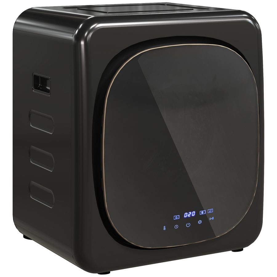 HOMCOM Mini Wäschetrockner mit 6 Programm LED-Touchscreen 4 kg bis zu 60℃, 800W Freistehend Wandmontierbar Ablufttrockner mit Überhitzungsschutz Ablufttrockner für Kleidung Schwarz   Aosom von HOMCOM