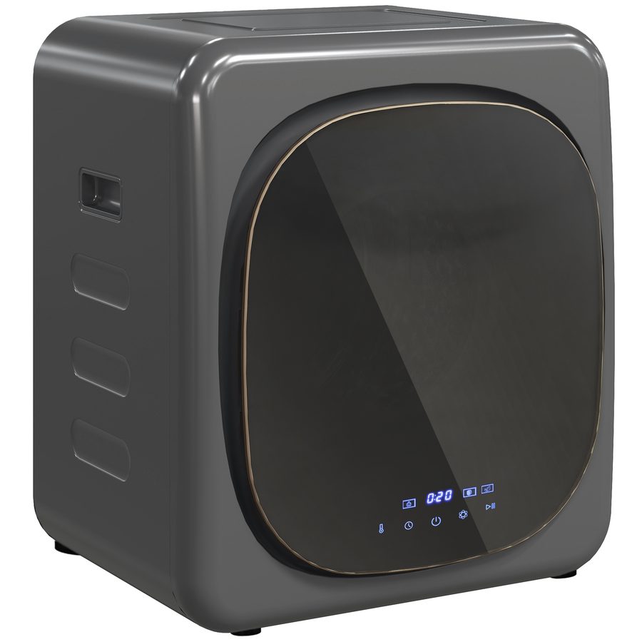 HOMCOM Mini Wäschetrockner mit 6 Programm LED-Touchscreen 4 kg bis zu 60℃, 800W Freistehend Wandmontierbar Ablufttrockner mit Überhitzungsschutz Ablufttrockner für Kleidung Grau   Aosom von HOMCOM