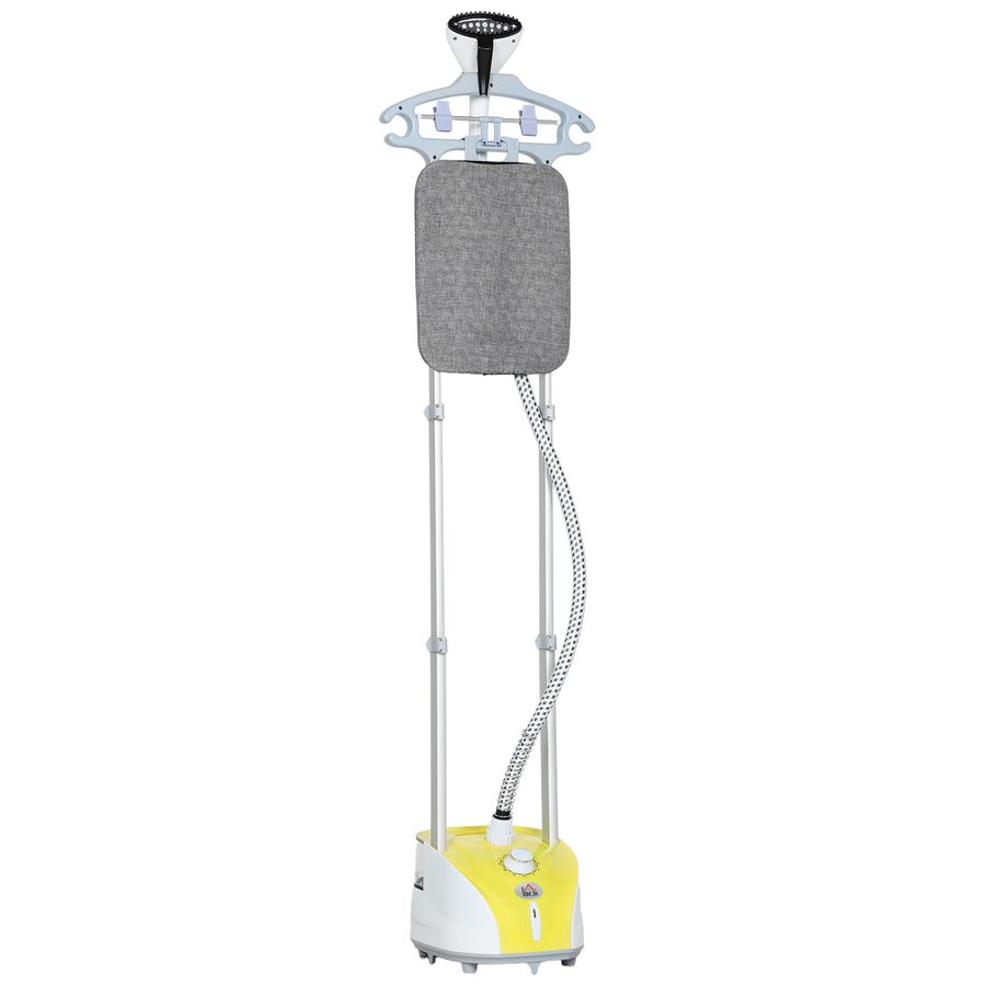 HOMCOM Vertikale Dampfbügler 1950W, 2 L Tank, 32g/min, Vertikaler Dampfbügler mit Teleskopstange, Kleiderbügel, Vertikaler Bügelzentrum für Zuhause Büro, Gelb   Aosom von HOMCOM
