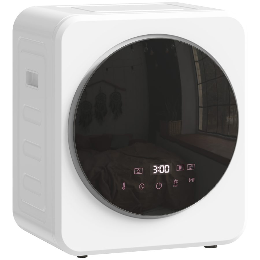 HOMCOM Mini Wäschetrockner mit einstellbarem Timer 800 W 4 kg bis zu 60℃, Freistehend, Stapelbar, Wandmontierbar Ablufttrockner mit Edelstahltrommel und Touch-Anzeige Trockner für Kleidung Weiß   Aosom von HOMCOM