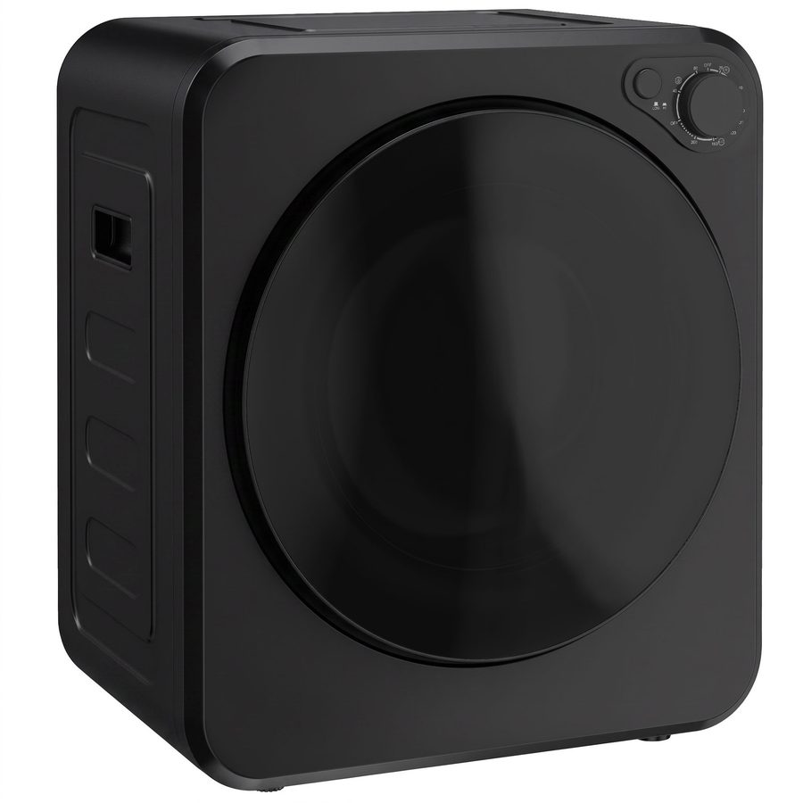 HOMCOM Mini Wäschetrockner 4 kg mit 5 Programme bis zu 60℃ 800W/400W Freistehend Wandmontierbar Ablufttrockner mit Edelstahltrommel Trockner für Kleidung Wohnmobile Wohnheime Zuhause Schwarz   Aosom