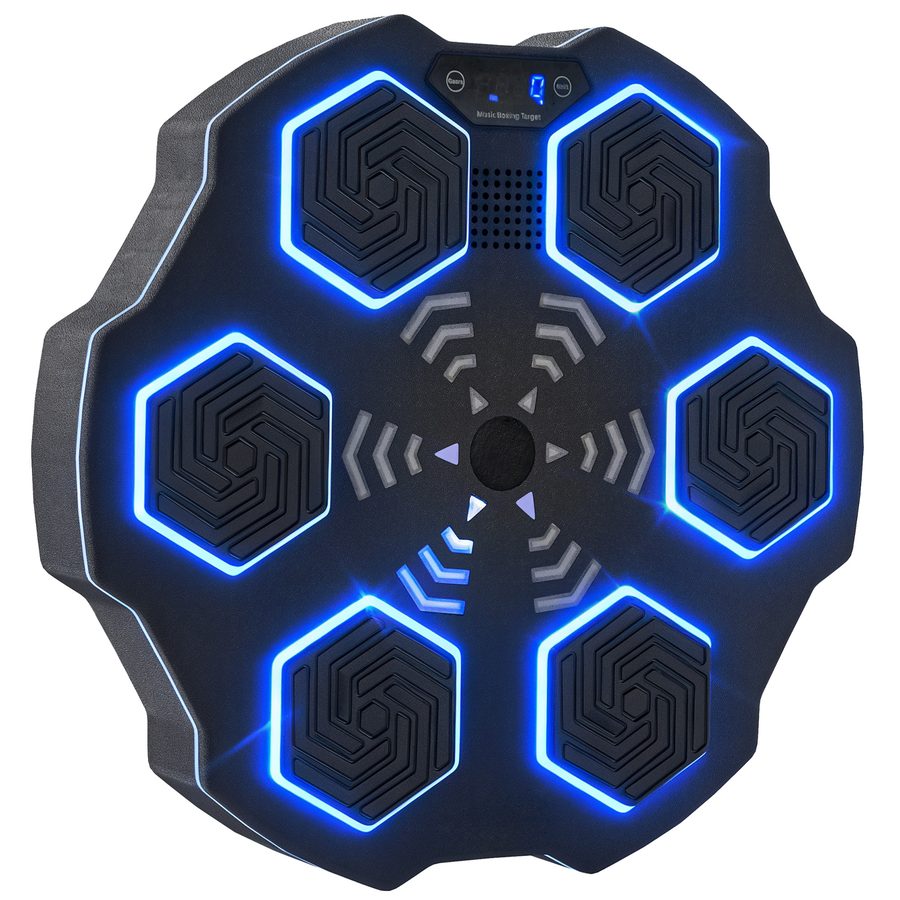 SPORTNOW Music Boxing Machine, elektronische Bluetooth Boxmaschine mit Musik, 9 Geschwindigkeit 3 Modi, Wandmontiertes Smart Boxziel mit LED-Leuchten, für Erwachsene, Heimübungen, Schwarz   Aosom von SPORTNOW