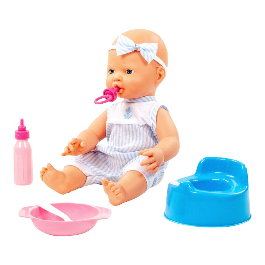 Polesie Puppe Fröhliches Baby 35cm mit Schnuller & Zubehör von POLESIE