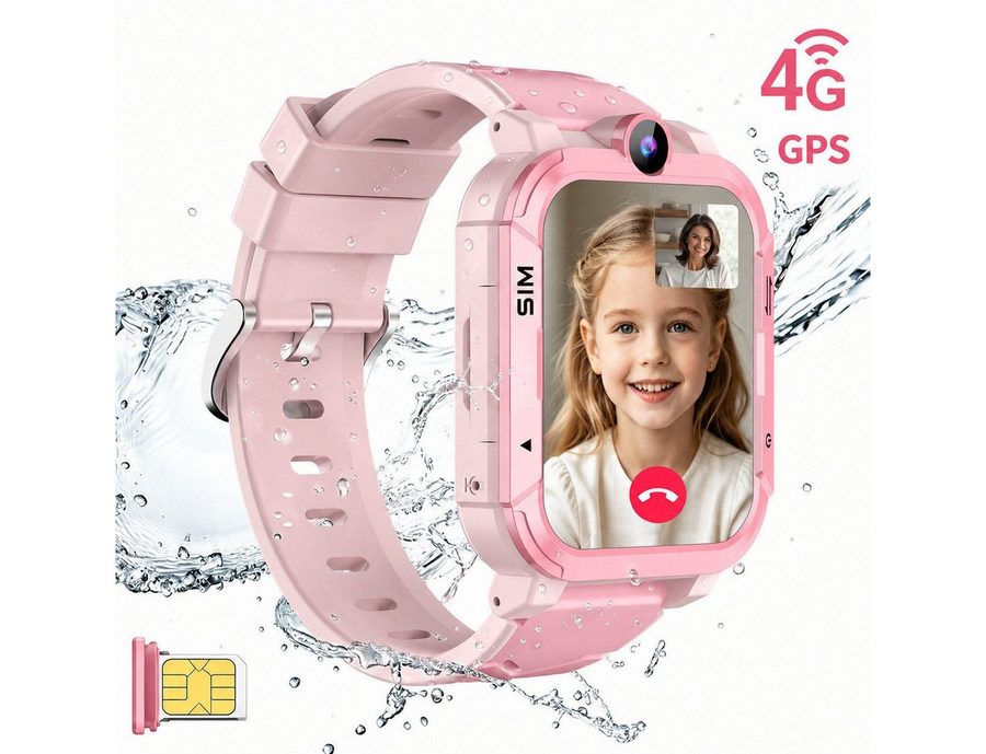 blackview Z20 4G Videoanruf, GPS, SOS-Taste, IP67 wasserdicht, 800mAh Kinder Smartwatch (1,83 Zoll), 1.83", 8 MP, GPS + LBS + WiFi, 800 mAh, IP67, 4G Nano SIM von blackview