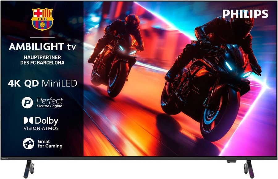 Philips 85MLED910/12 QLED Mini LED-Fernseher (215 cm/85 Zoll, 4K Ultra HD, Smart-TV, Ambilight, P5 Perfect Picture Engine, Dolby Vision, Gaming, Alexa)