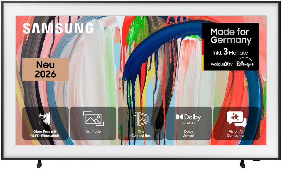 Samsung GQ65LS03HAU QLED-Fernseher (163 cm/65 Zoll, 4K Ultra HD, Smart-TV, The Frame, Art Mode Kunstwerke, Antireflexion, Rahmen austauschbar)