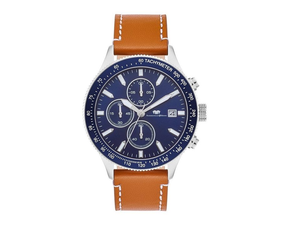 Rhodenwald & Söhne Chronograph Karthago II silber Karthago II, mit Echtleder-Armband von Rhodenwald & Söhne