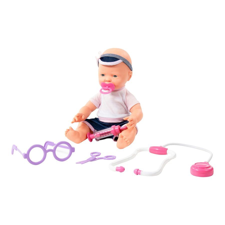 Polesie Puppe Fröhliches Baby 35cm mit Schnuller & Doktorset von POLESIE