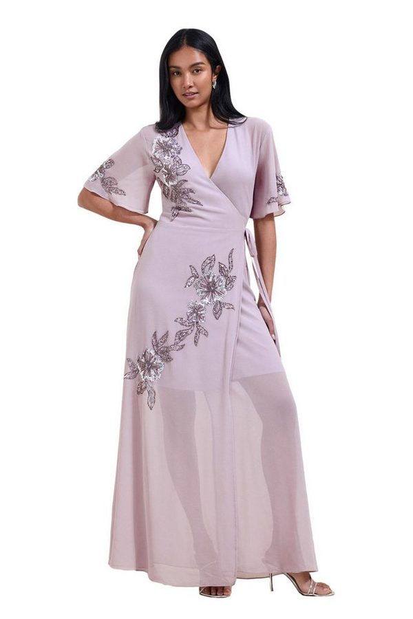LIPSY Maxikleid Lipsy Maxikleid mit Verzierung und Seitenschlitz (1-tlg)