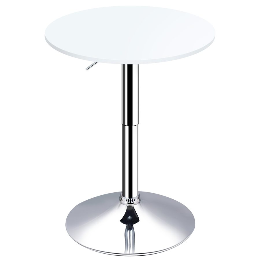 HOMCOM Runder Stehtisch Bistrotisch Küchentisch - höhenverstellbar 69-93 cm und drehbarer Holzplatte, Metallbasis, weiß   Aosom von HOMCOM