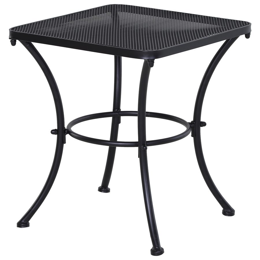 Outsunny Beistelltisch schwarzer Gartentisch 45x45x50cm Metall Balkontisch Kaffeetisch für Terrasse & Garten   Aosom.de von Outsunny