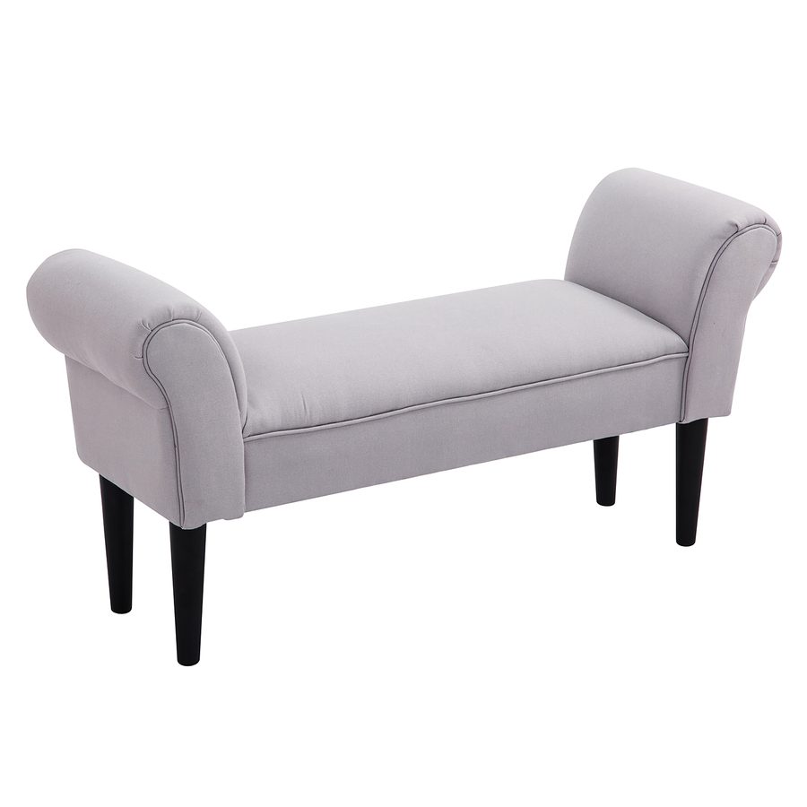 HOMCOM Sitzbank für Schlafzimmer  Bettbank, Polsterbank in Grau, MDF & Schaumstoff, 102x31x51cm  Aosom von HOMCOM