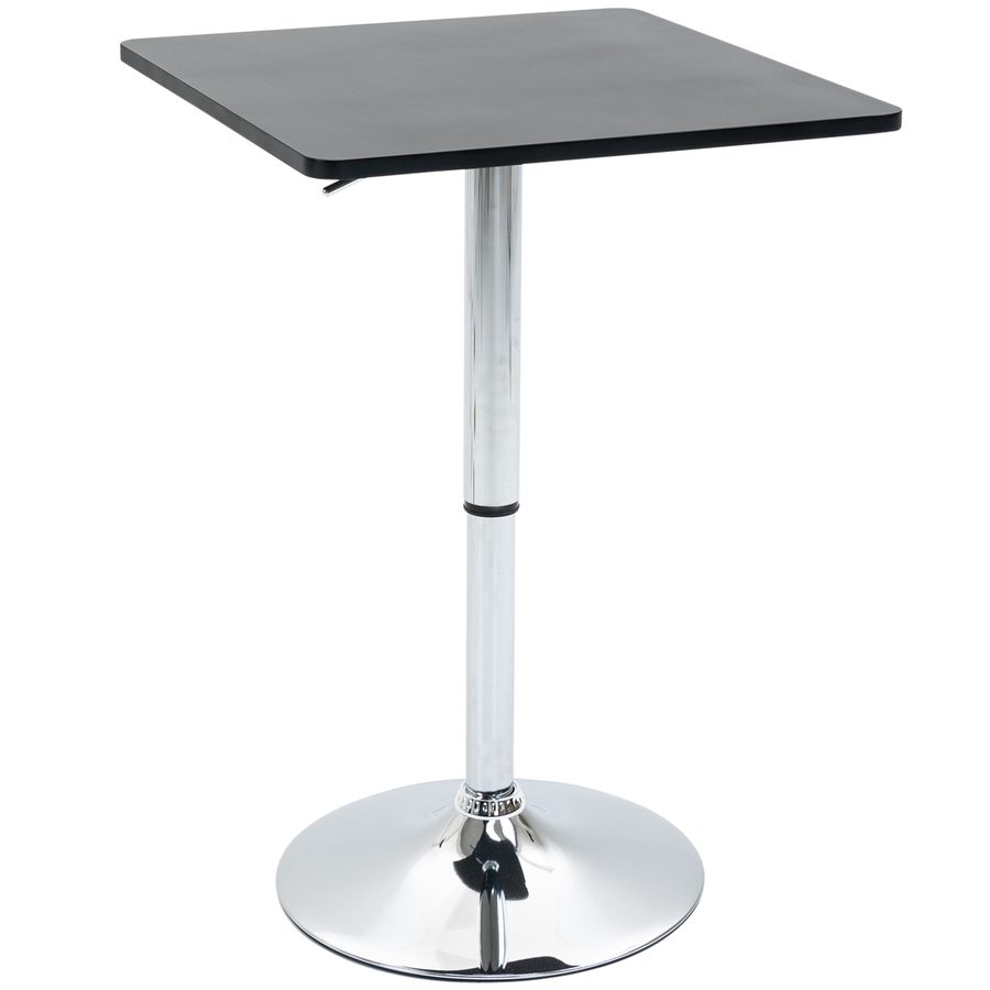 HOMCOM Bartisch Höhenverstellbar Stehtisch mit Drehbar Tischplatte, Rutschfest Küchentisch für Wohnzimmer, Esszimmer, Schwarz, 60 x 60 x 69-93 cm   Aosom von HOMCOM