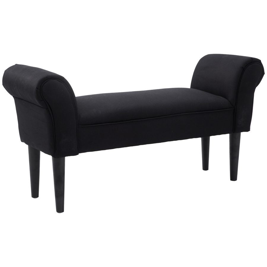 HOMCOM Sitzbank Schlafzimmer Bettbank Polsterbank Schwarz 102x31x51cm aus MDF und Schaumstoff für gemütliche Akzente   Aosom.de von HOMCOM
