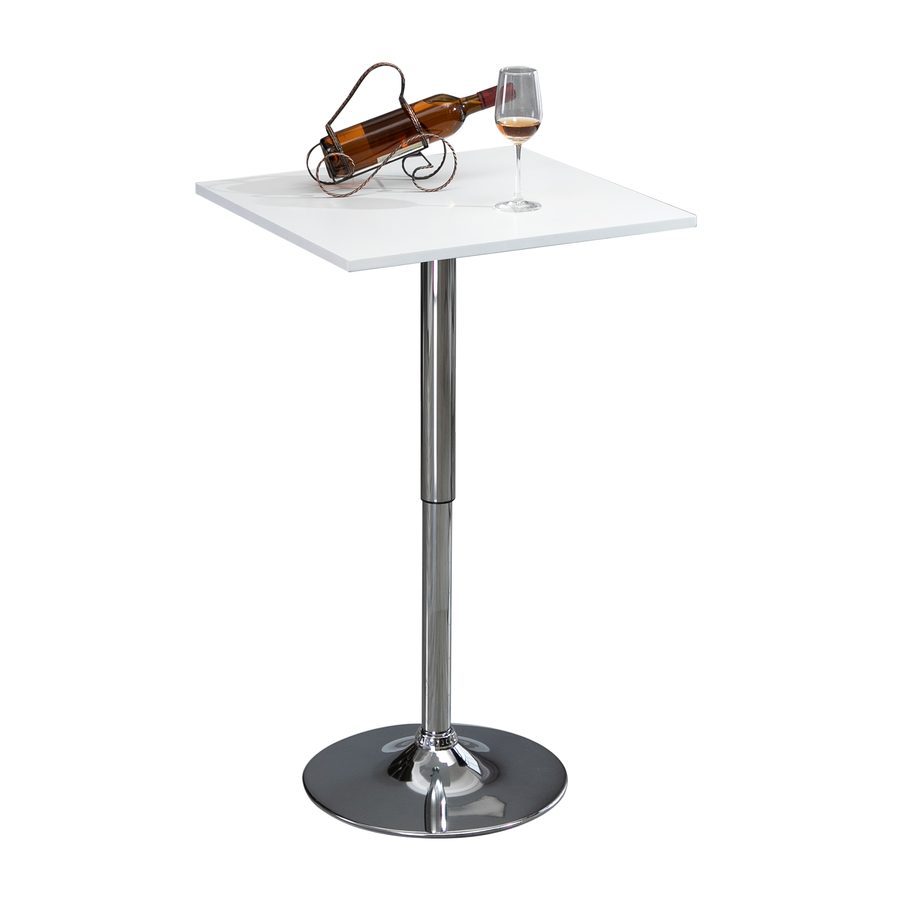 HOMCOM Bartisch Höhenverstellbar Stehtisch mit Drehbar Tischplatte, Rutschfest Küchentisch für Wohnzimmer, Esszimmer, Weiß, 60 x 60 x 82-103 cm   Aosom von HOMCOM