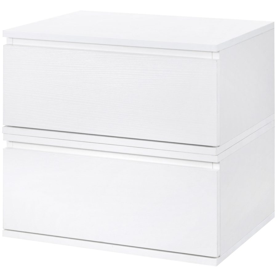 HOMCOM Set 2 Stk. Moderner Nachttisch mit Schublade und schwebendem Design für Schlafzimmer und Wohnzimmer, aus Spanplatte und MDF, 49x38x23 cm, Weiß   Aosom von HOMCOM