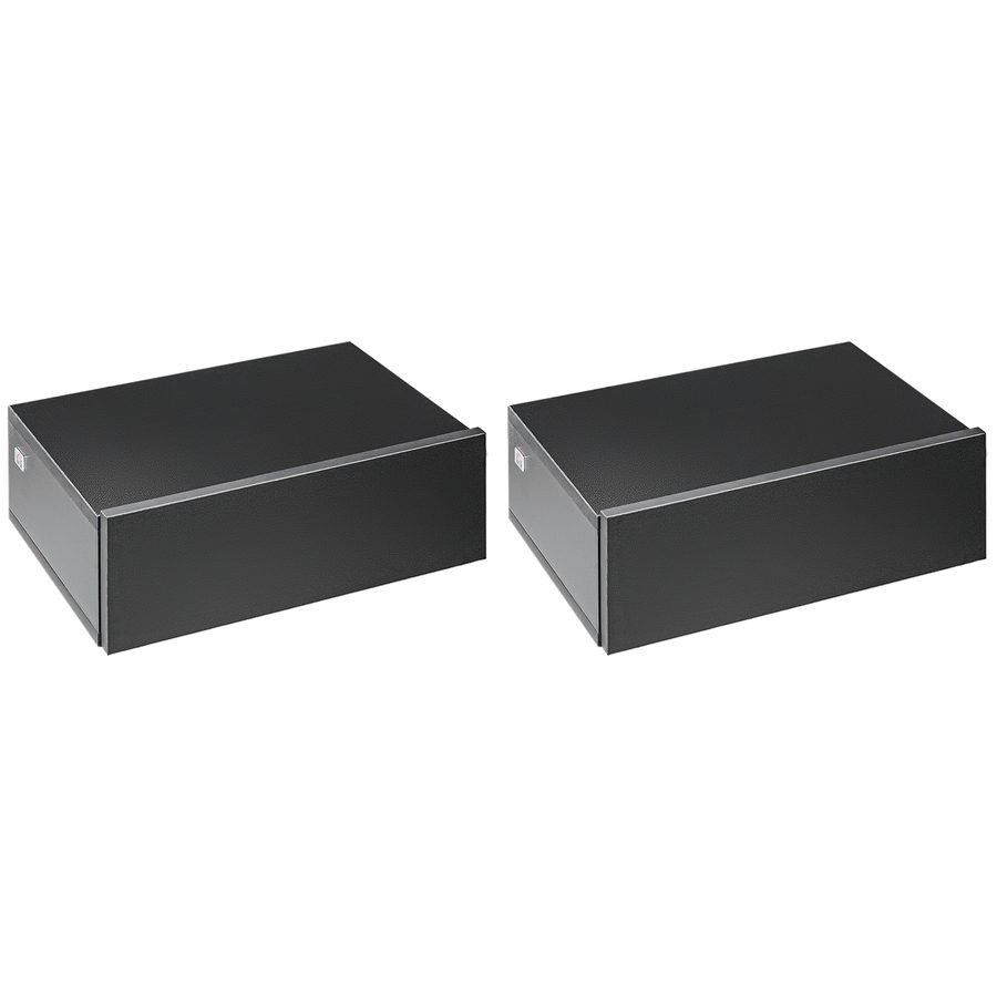 HOMCOM Set mit 2 Wand-Nachttischen - Set mit 2 Nachttischen - Schublade, Regal - Schwarze Spanplatten   Aosom von HOMCOM