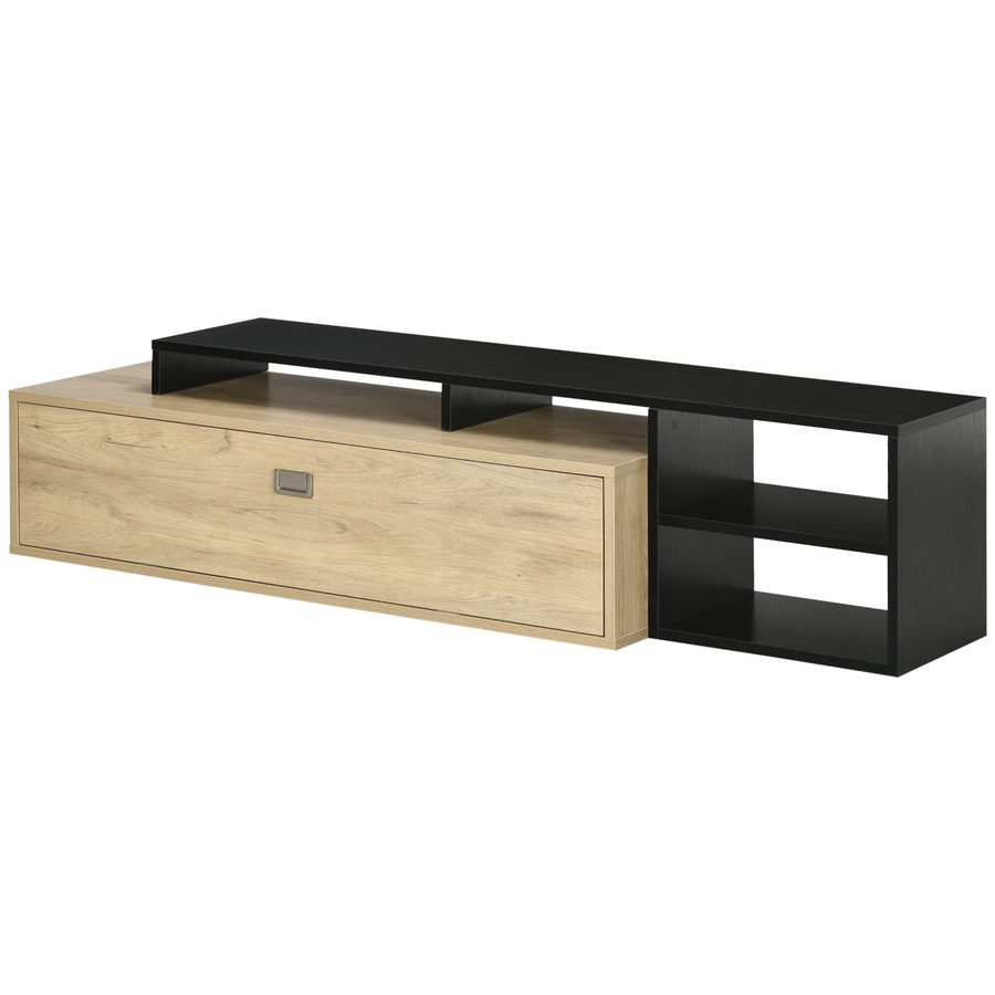 HOMCOM TV-Möbel TV-Bank TV-Ständer für Fernseher bis 65 Zoll mit beweglichem Regal zeitgenössischer Stil Klapptür für Wohnzimmer Schlafzimmer   Aosom von HOMCOM