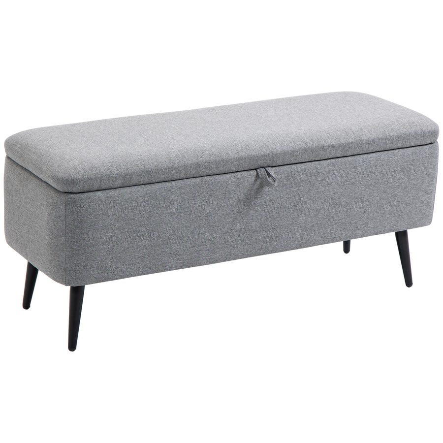 HOMCOM Sitzbank mit Stauraum bis 150 kg belastbar, Polsterbank für Wohnzimmer, Flur & Schlafzimmer, Stahlbeine, 101x38,5x44,5cm   Aosom.de von HOMCOM