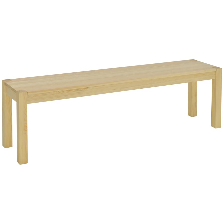 HOMCOM Sitzbank 3-Sitzer Holzbank Essbank im Landhausstil aus Kiefernholz bis 330 kg belastbar Natur 150 x 33 x 45 cm für Küche & Esszimmer   Aosom.de von HOMCOM