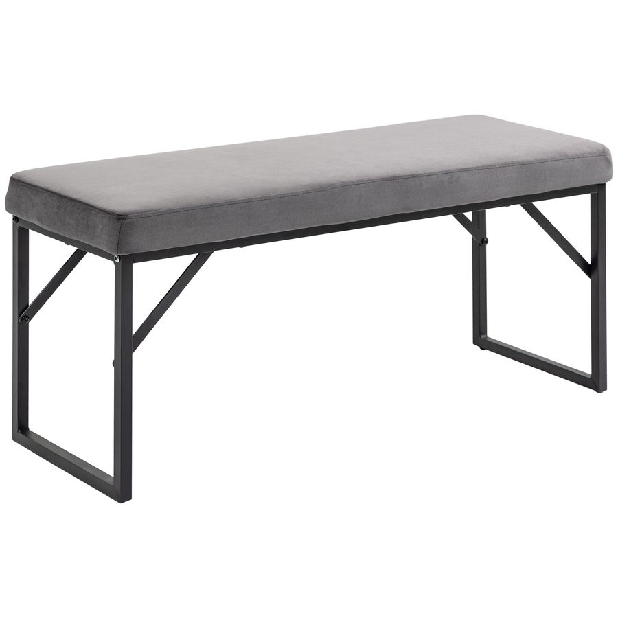 HOMCOM Polsterbank Samtoptik Sitzbank Bettbank Schminkbank Flurbank für Wohnzimmer Schlafzimmer Dunkelgrau 115x46x49 cm   Aosom.de von HOMCOM