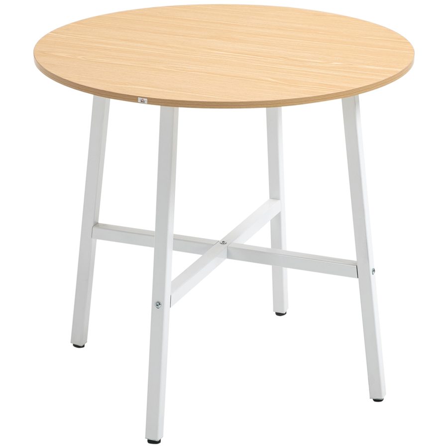 HOMCOM Esszimmertisch Küchentisch für 4 Personen, moderner Wohnzimmertisch aus Stahl & Naturholz, 80x80x76 cm für Esszimmer & Küche   Aosom.de von HOMCOM