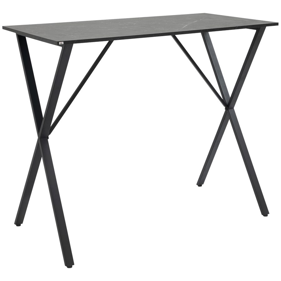HOMCOM Bartresen Moderner Industriestil, Hocher Küchentisch mit Marmoreffekt aus Holz und Stahl, 120 x 60 x 102 cm, Schwarz   Aosom von HOMCOM