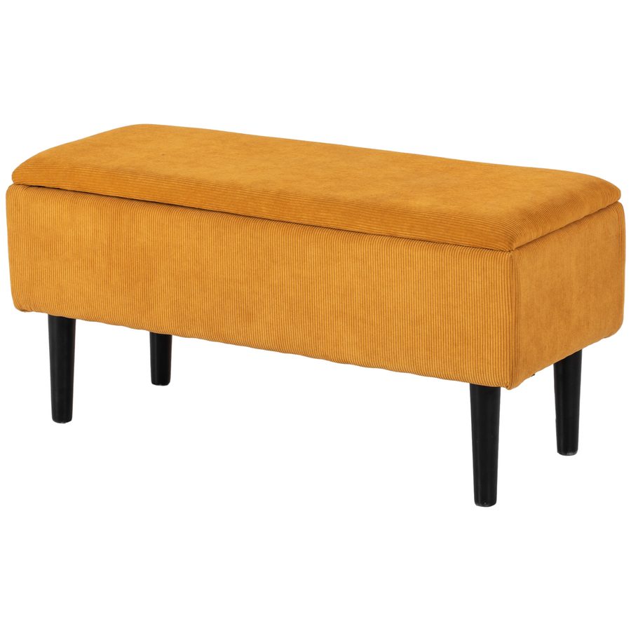 HOMCOM Truhenbank mit 47L Stauraum, Truhenbank aus Polyester für Schlafzimmer und Eingang, 95x38x45 cm, Orange   Aosom von HOMCOM