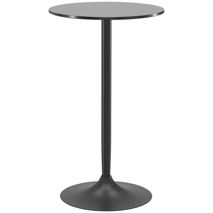 HOMCOM Bartisch Stehtisch runder Küchentisch für Wohnzimmer Esszimmer Stahl Schwarz Ø60 x 102 cm, modern & platzsparend   Aosom.de von HOMCOM