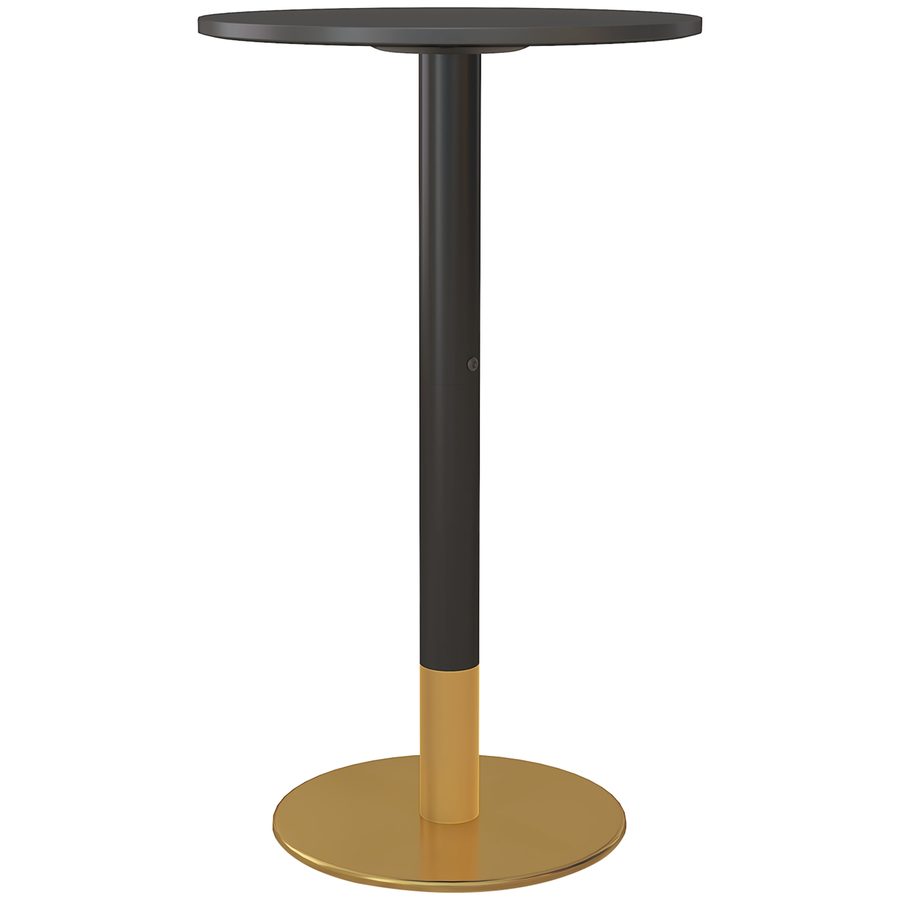 HOMCOM Bartisch runder Bistrotisch Stehtisch Küchentisch modernes Design Stahlgestell 60L x 60B x 102H cm schwarz   Aosom von HOMCOM