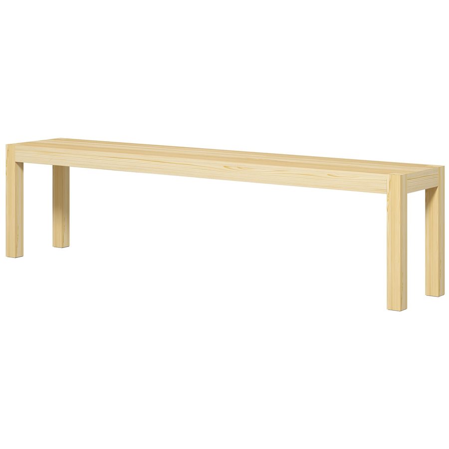 HOMCOM Sitzbank 3-Sitzer robuste Holzbank im Landhausstil Küchenbank bis 330 kg Kiefernholz in Naturfarbe für Esszimmer & Garten   Aosom.de von HOMCOM