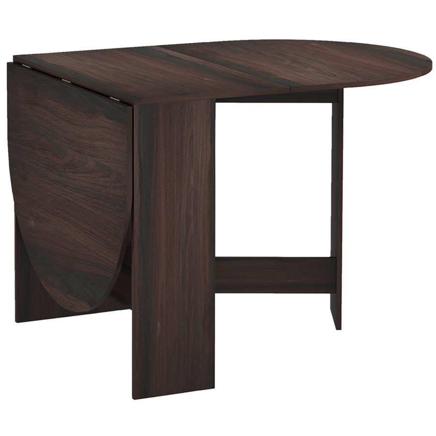 HOMCOM Klappbarer Tisch mit 2 Ovalen Klappen, Platzsparender Holztisch für Esszimmer und Küche, Braun   Aosom von HOMCOM