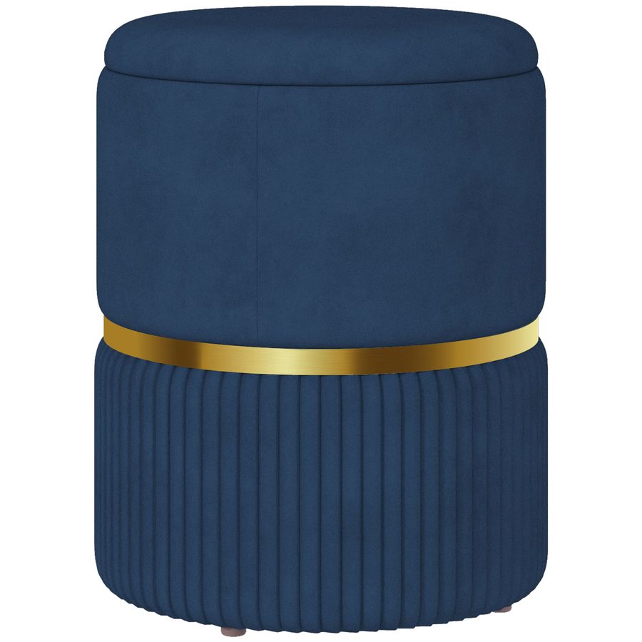 HOMCOM Hocker Fußhocker, Aufbewahrungshocker, Cordstoff, modernes Design, 36 x 36 x 44 cm, für Wohnzimmer, Schlafzimmer, Blau   Aosom von HOMCOM