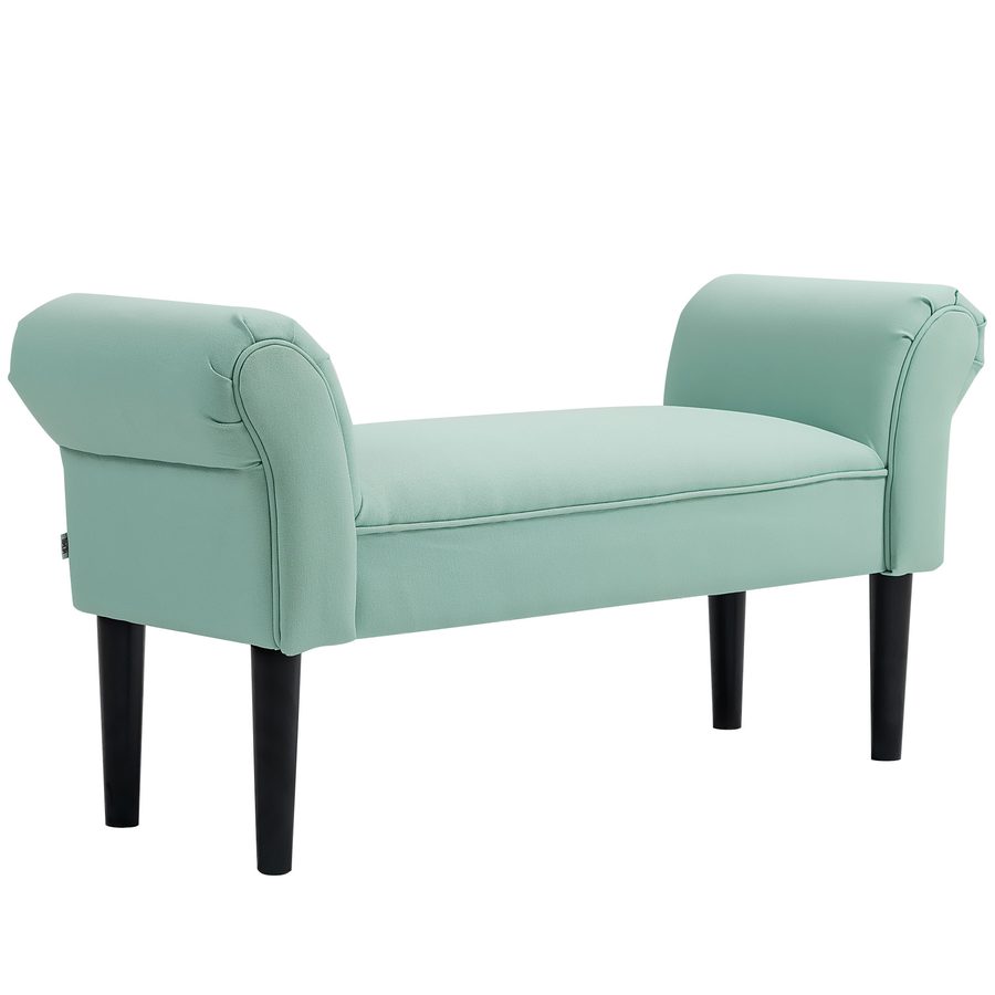 HOMCOM Bettbank, Polsterbank, Sitzbank, Flurbank für Schlafzimmer, bis 130 kg Belastbar, Segelstoff, Grün, 102 x 36 x 51 cm   Aosom von HOMCOM