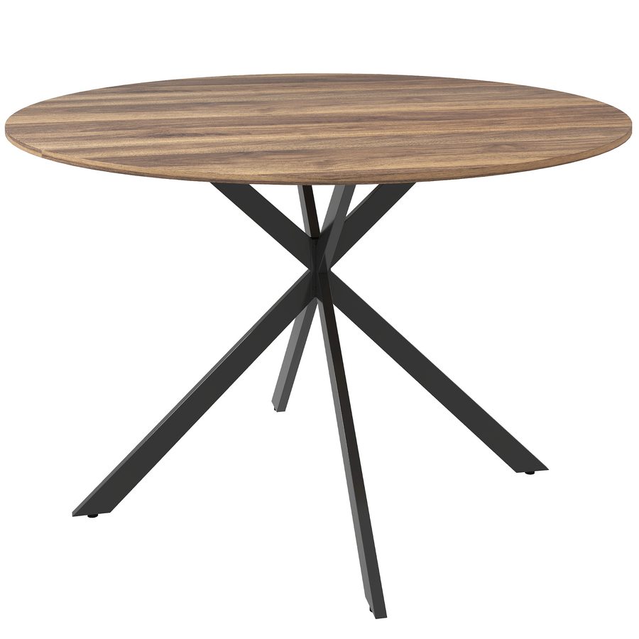 HOMCOM Runder Esstisch für 4 Personen, Ø120 cm Küchentisch im Industriestil mit Stahlbeinen, für Esszimmer, Küche, Homeoffice, Dunkelbraun   Aosom von HOMCOM