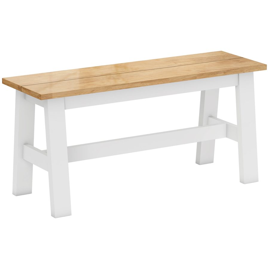 HOMCOM Küchenbank Holz, bis 240 kg, Holzbank Esszimmer, Sitzbank Schlafzimmer, 95 x 30 x 45 cm, Eiche   Aosom.de von HOMCOM