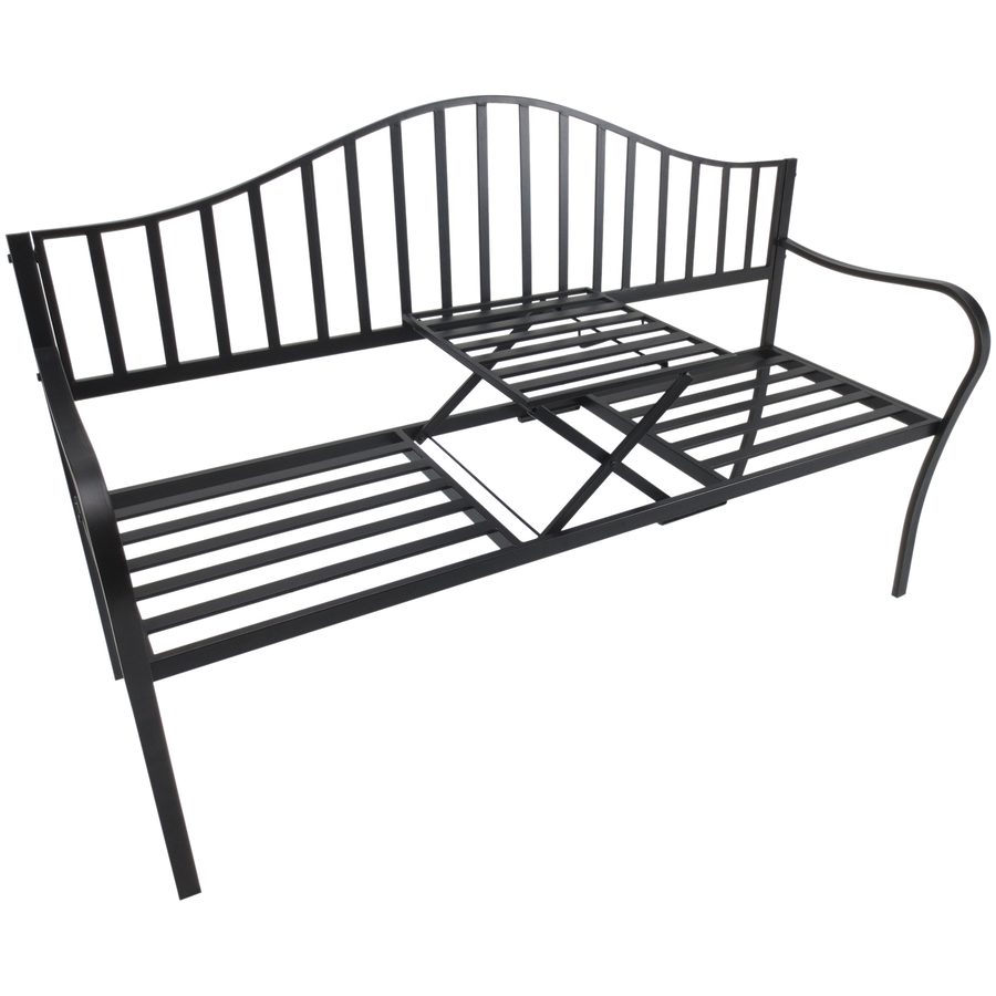 Outsunny® Gartenbank 2 Sitzer Sitzbank Parkbank mit Klappbeistelltisch   Aosom von Outsunny