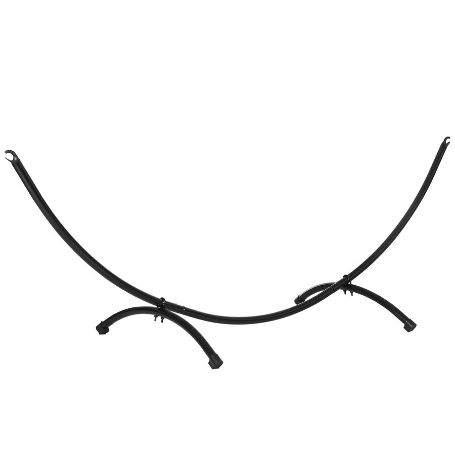 Outsunny Hängemattengestell 3m für Hängematte mit Zugseil, stabiler Stahlrahmen Schwarz 300 x 90 x 100 cm für Garten & Strand   Aosom.de von Outsunny