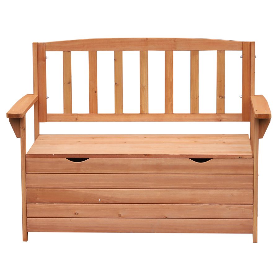 Outsunny Gartenbank aus Tannenholz mit Stauraum, Maße 112L x 58B x 84H cm   Aosom von Outsunny