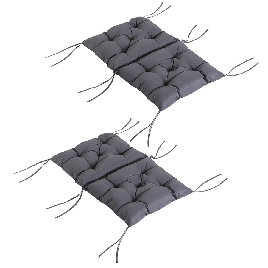 Outsunny 2er Set Auflage für Niederlehner Stuhlauflage Sitzpolster Garten Kissen Grau   Aosom von Outsunny
