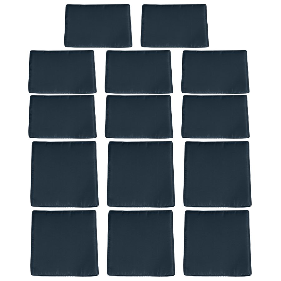 Outsunny Set mit 14 Ersatzbezügen für Gartenmöbelkissen - 6 Sitzkissenbezüge, 8 Rückenkissenbezüge - Bezüge mit Reißverschluss aus wasserabweisendem blauem Polyester   Aosom von Outsunny