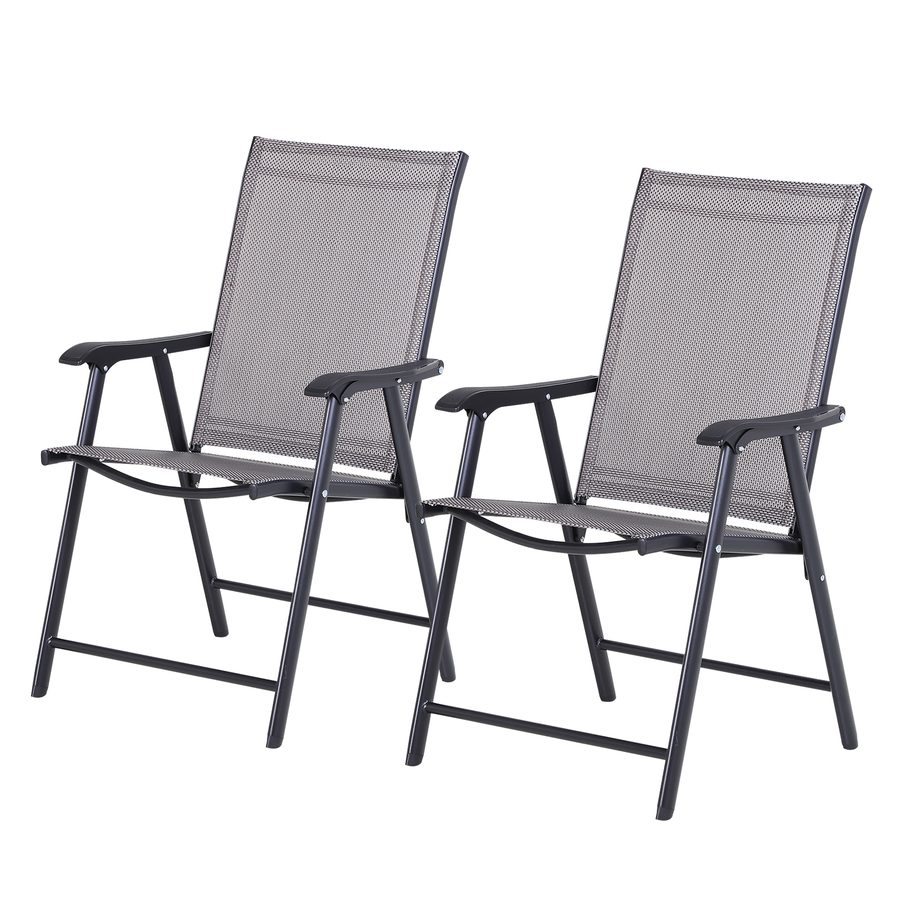 Outsunny Campingstühle 2er Set Klappstuhl Armlehne Angelstuhl Metall Grau 58x64x94cm   Aosom von Outsunny